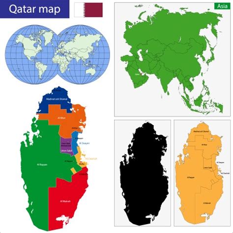 Qatar Administrative And Political Map Royalty Free Vector