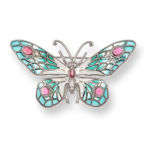 SOLD Nicole Barr Silver Diamond Butterfly Brooch Pendant Rosh