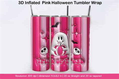 D Inflated Pink Halloween Tumbler Wrap Graphic By Nam Tiwa Creative