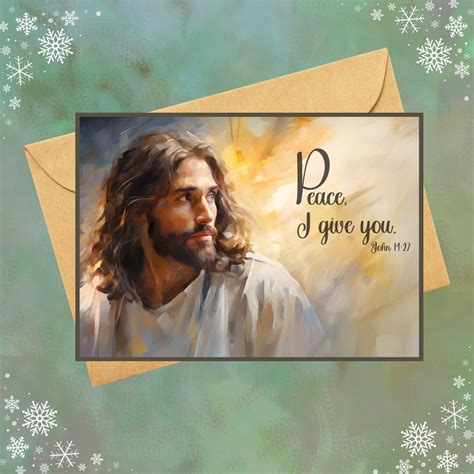 Jesus Portrait Christmas Cards, Digital Print Christian Holiday ...