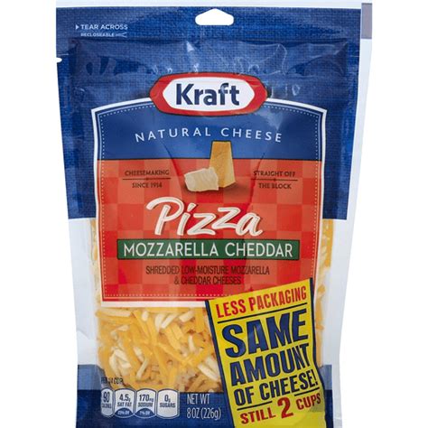 Kraft Natural Cheese Pizza Mozzarella And Cheddar Shredded Cheese 8 Oz