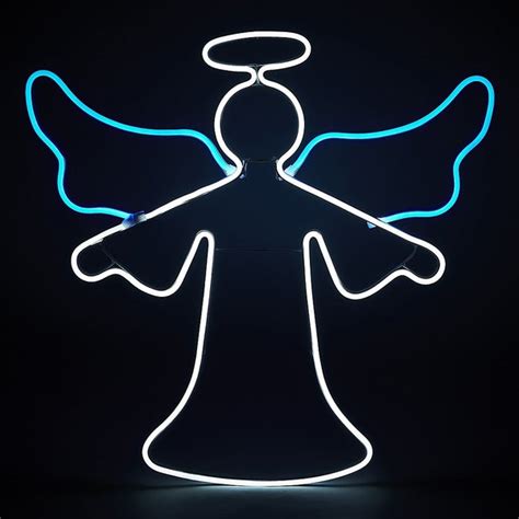 Neon Angel Outdoor Christmas Light | Homebase