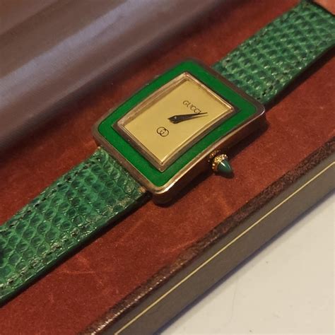 Gucci Accessories Gorgeous Super Rare Gucci Green Enamel Watch Original 8s Manual Wind W