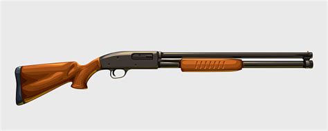 Shotgun Realistic Isolated On White Stock Illustration - Download Image ...