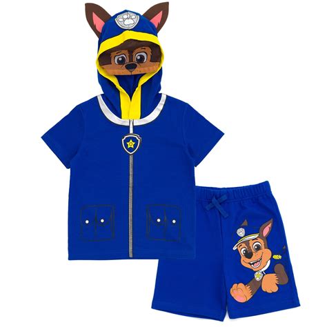 Paw Patrol Chase Toddler Boy Girl Cosplay T Shirt And Bike Shorts