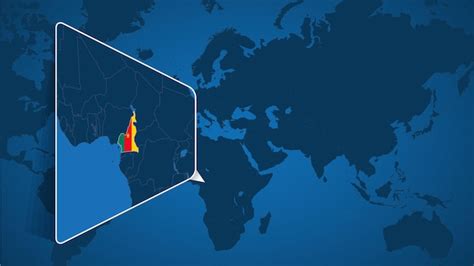 Locatie Van Kameroen Op De Wereldkaart Met Vergrote Kaart Van Kameroen