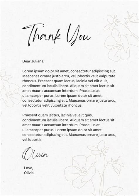 Thank You Letter Template | Free Printable Thank You Letter – OQFHVI
