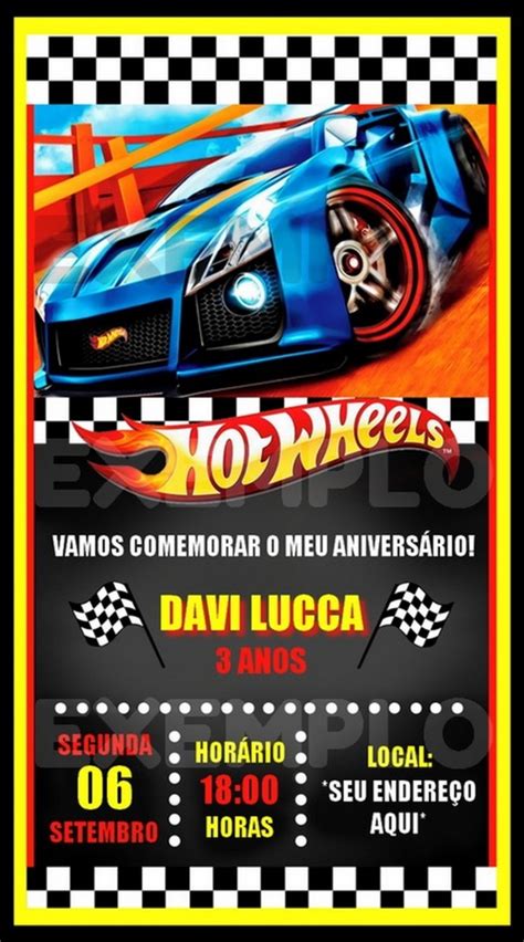 Convite Digital De Anivers Rio Hot Wheels Elo
