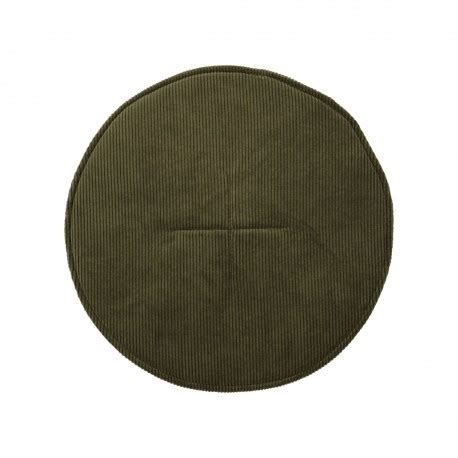 Coussin De Chaise Rond Chic Velours Cotele Vert House Doctor Cord