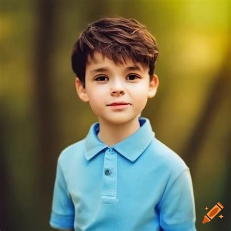 Portrait Of A Handsome Boy Smiling In A Forest On Craiyon