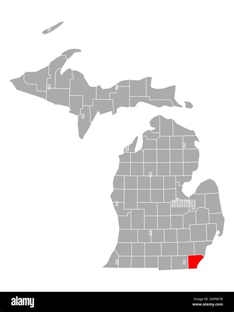 Map of Monroe in Michigan Stock Photo - Alamy