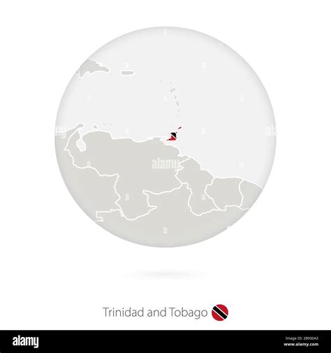 Map Of Trinidad And Tobago And National Flag In A Circle Trinidad And Tobago Map Contour With