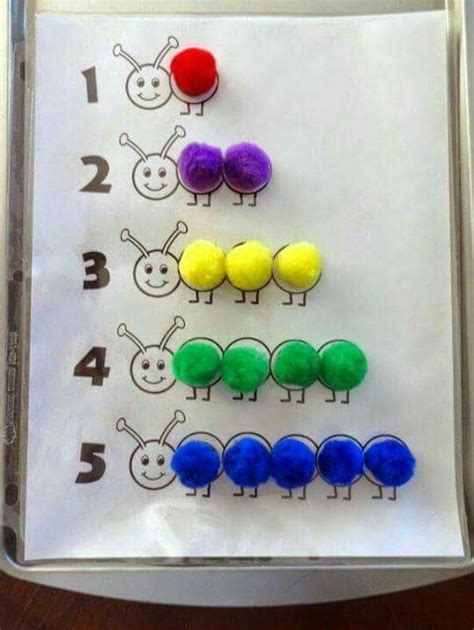 M11 Demonstrate Strong Sense Of Counting Place Color Pompom In Each