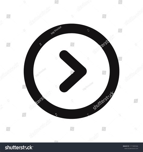 Right Arrow Button Icon Vector Stock Vector (Royalty Free) 1171085566 ...