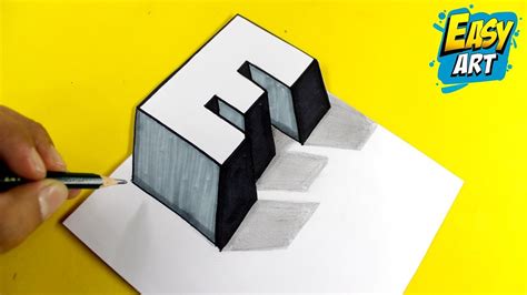 COMO Dibujar LETRAS En 3D LETRA E How To Draw 3D LETTERS Dibujar