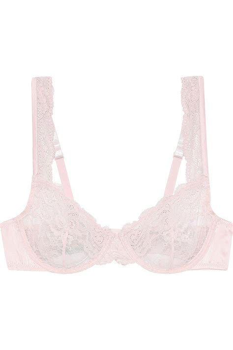 Stella Mccartney Lace And Stretch Silk Underwired Bra Pastel Pink Lyst