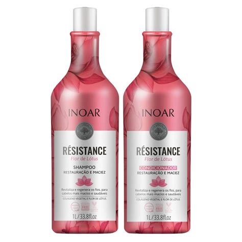 Kit Inoar Résistance Flor De Lótus Salon Duo 1L Perfumaria Lumi Store