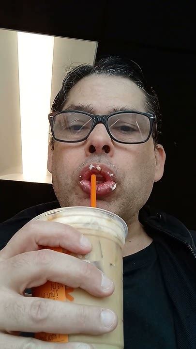 Drinking Dunkin New Vanilla Frosted Donut Iced Signature Latte Youtube