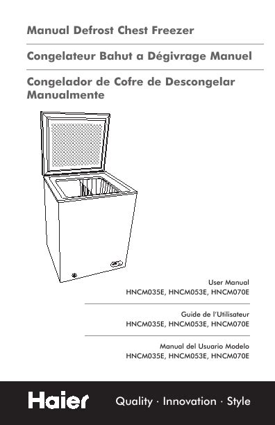 Haier Freezer Hncm035e User S Guide