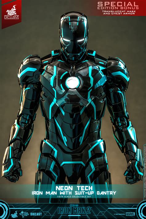 Hot Toys Neon Tech Iron Man With Suit Up Gantry The Toyark News