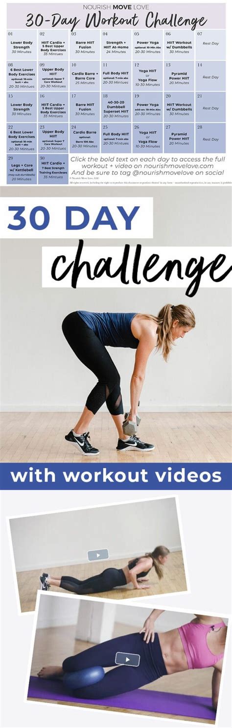 Free 30 Day Workout Calendar Videos Nourish Move Love 30 Day