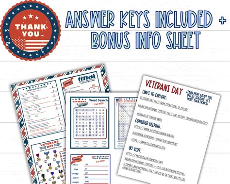 Veterans Day Games Printable Veterans Day Activities Party Instant ...