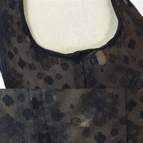 1950s Black Illusion Nude Lace Floral Pinup Party Dre Gem