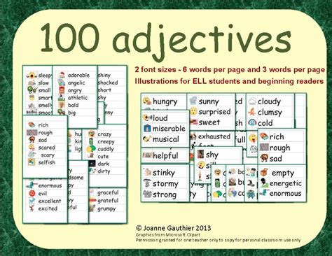 Adjectives Word Wall Adjective Words Adjectives Different Words