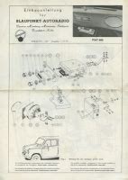 Motor lit de Fiat 600 Einbauanleitung für Blaupunkt Autoradio 10 1956