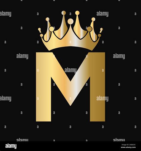 Letter M Crown Logo Template Royal Crown Logotype Luxury Sign For