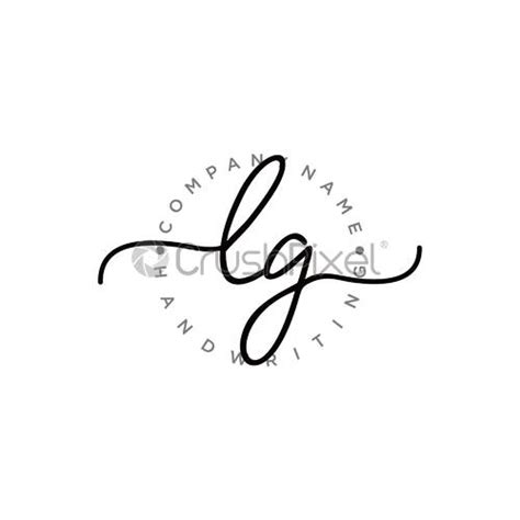 Lg Initial Handwriting Logo Design Stock Vector Crushpixel