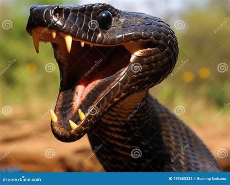 Spitting cobra stock illustration. Illustration of wildlife - 293680332