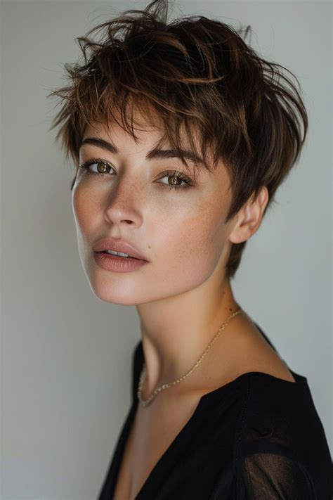 79 Sunkissed Brunette Hair Ideas In 2024 Brunette Pixie Cut