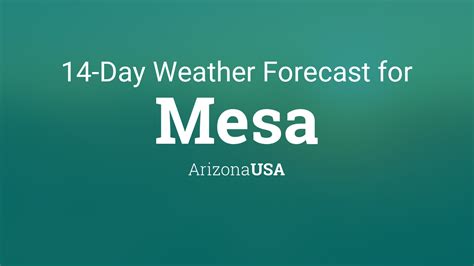 Mesa, Arizona, USA 14 day weather forecast