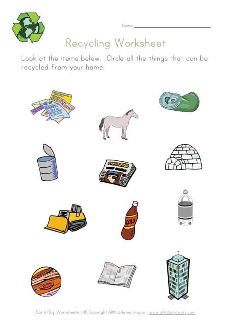 Free Printable Recycling Worksheets For Kids Learning How To Read