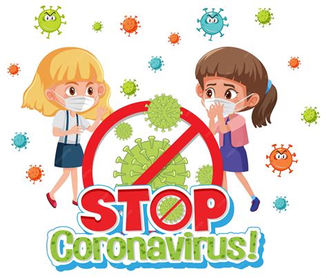 Premium Vector | Girls stop spreading virus