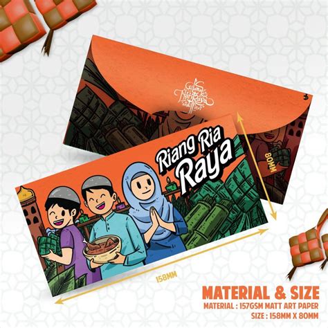 READY STOCK 2024 1 PACK 5 PCS SAMPUL RAYA DOODLE HASIL LUKISAN