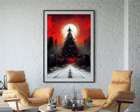 8 Heavy Metal Horror Christmas Art Print, Printable Wall Art Card ...