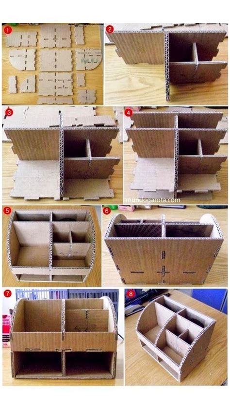 How To Recycle Cardboard Into Desk Organizer Lapiceros Reciclados