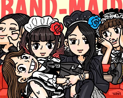 「全世界が注目する、日本のハードロックバンド『band Maid』描いたヨ〜 Ba」 タカさん【絵描きさん】のイラスト