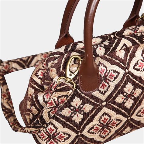 Ethnic Coffee Carpet Satchel Carpetbag of America