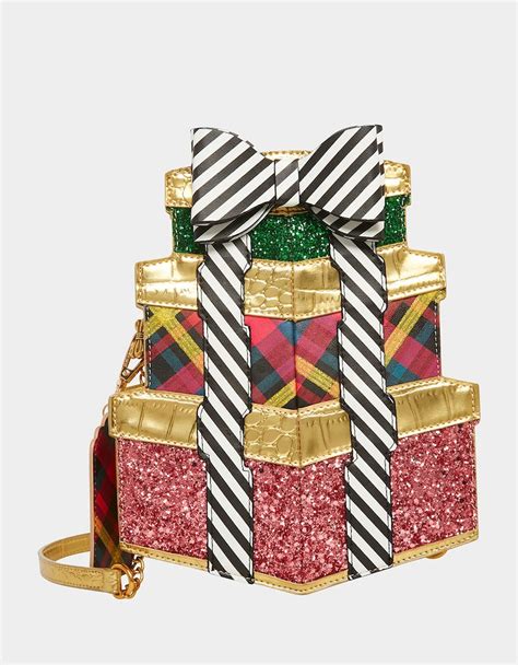 Betsey Johnson Kitsch Stack Of Ts Crossbody Bag Gold Presents