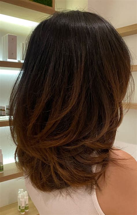 35 Trending Medium Layered Haircuts Layered Blowout With Soft Ombre