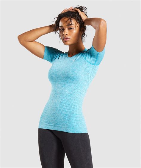 Gymshark Vital Seamless T Shirt Blue Marl Gymshark