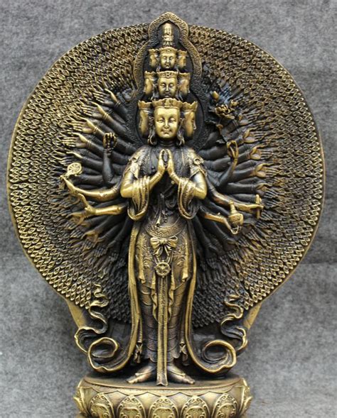 USPS To USA S1507 12 Tibet Pure Bronze Buddhist 1000 Arms