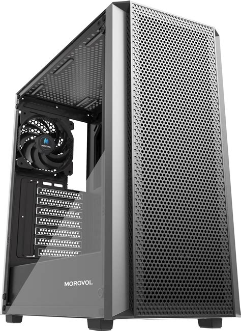 ATX PC Case, Mesh Front Panel Mid Tower Gaming PC Case, 4 Fans Preinstalled USB 3.0 Tempered ...