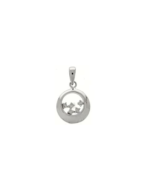 Pendentif Or Blanc Constellation Diamant Ct