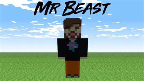 Minecraft Tutorial How To Build A Mrbeast Statue Youtube