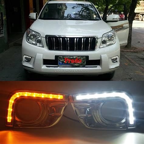 Car Flashing Pcs Led Drl Daytime Running Light With Fog Lamp Hole For