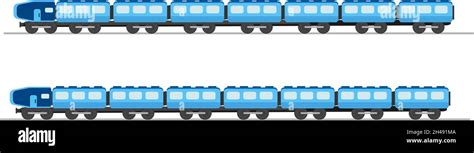 Blue Train Illustration Vector On A White Background Stock Vector